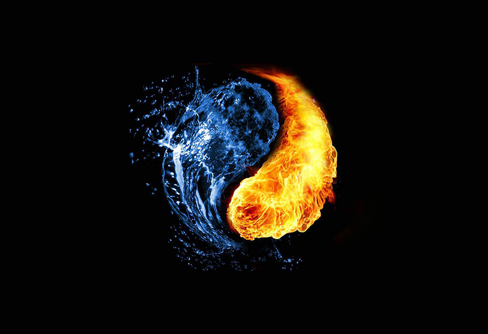 Elemental Yin/Yang Water/Fire- Fantasy Poster - Fantasy Print ...