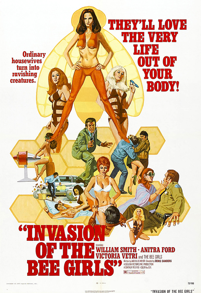 1973 INVASION OF THE BEE GIRLS VINTAGE SCI-FI MOVIE POSTER PRINT 54x36 BIG 9 MIL