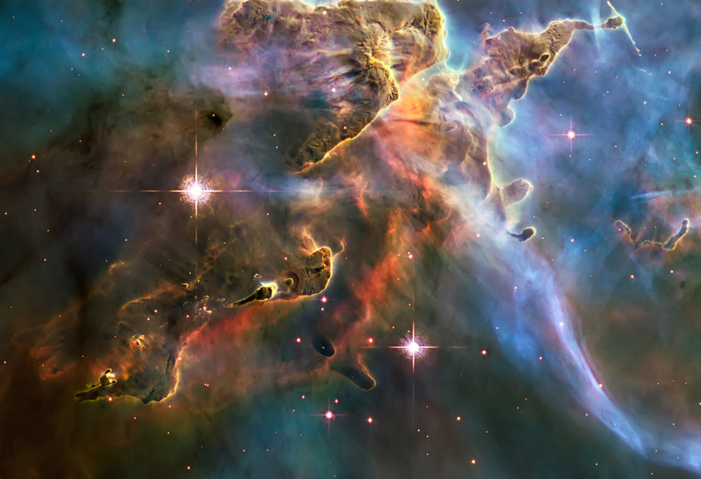 Poster 24x36 inch Hubble Telescope Light And Shadow In The Carina Nebula
