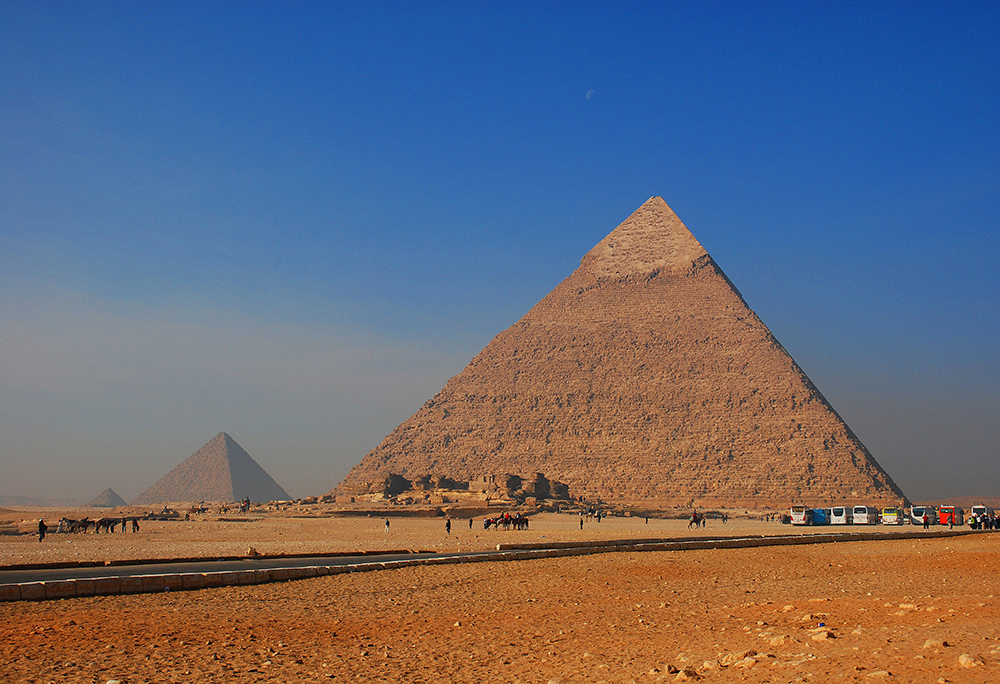 VINTAGE ART PRINT Egypt Pyramids LES PYRAMIDES Egyptian Travel Poster 23.5x18